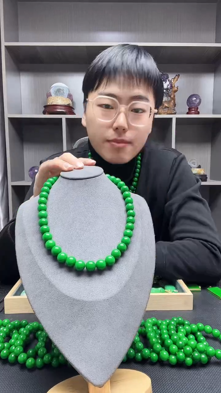 项链14K金镶嵌翡翠项链