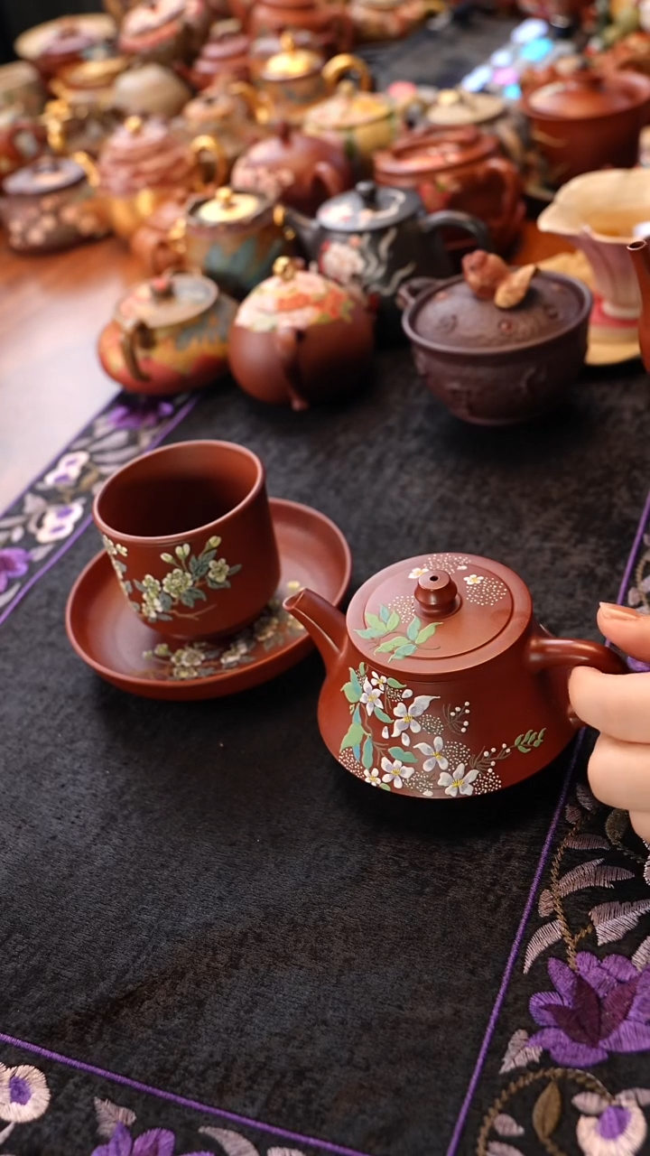 茶壶紫砂朱泥柱础  单壶