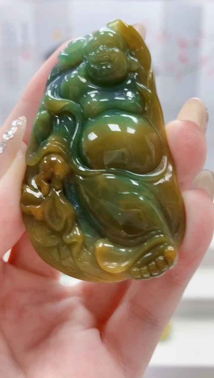 未镶嵌定制翡翠奈****粥4852jw-毛货挂件38
