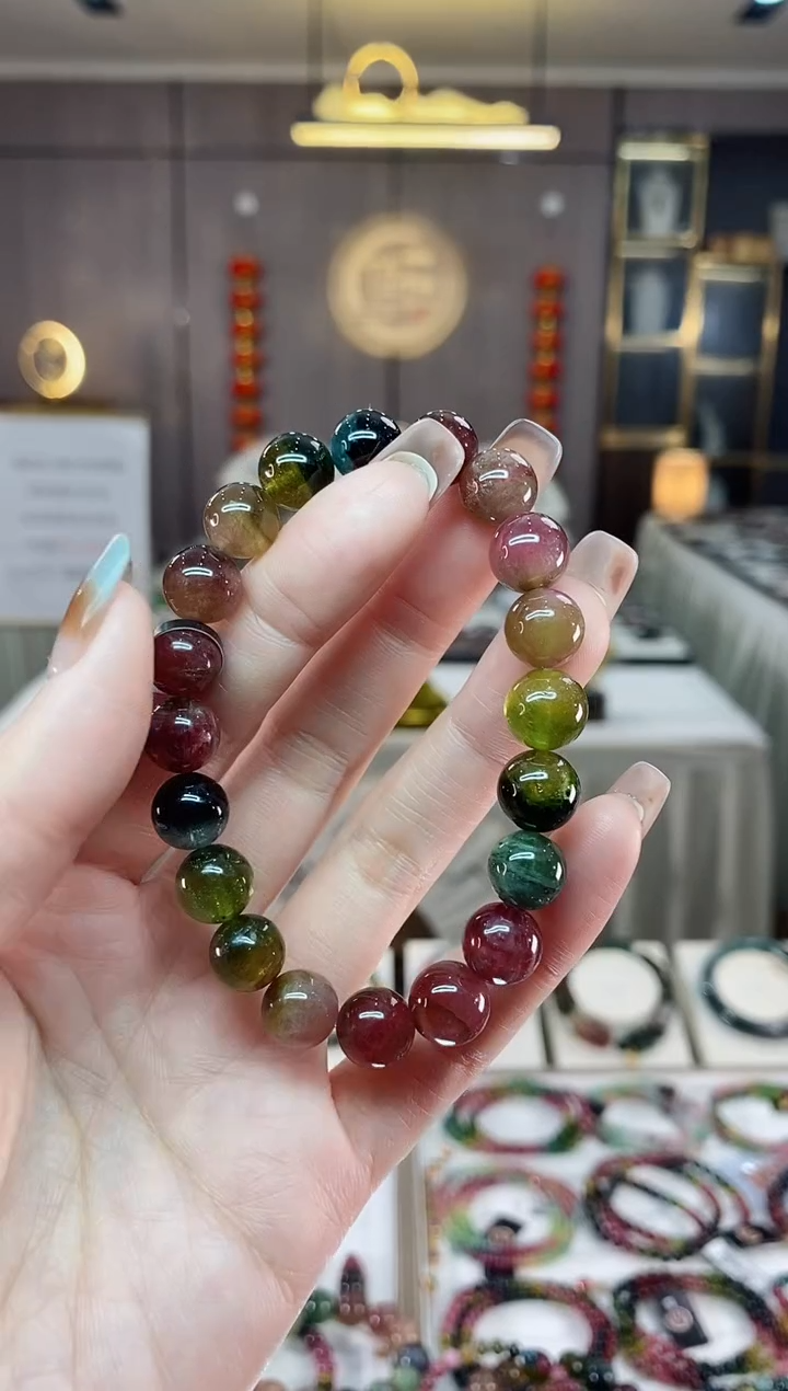 【闪购商品】碧玺西瓜单圈手串9mm+未镶嵌一物一证dan