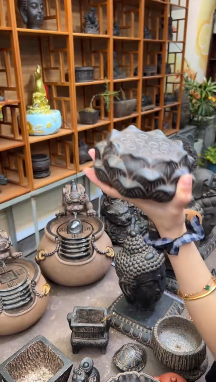 陶土【火山泥】莲蓬实心底座