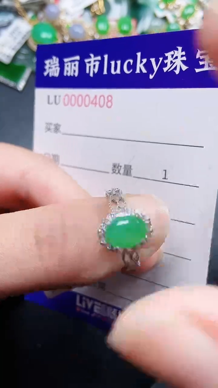 颈饰银S925镶嵌翡翠0408