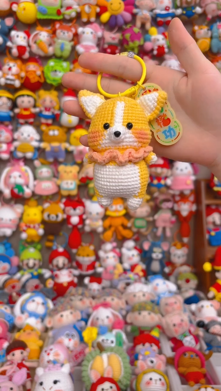 纯手工制作毛线钩织成品柯基