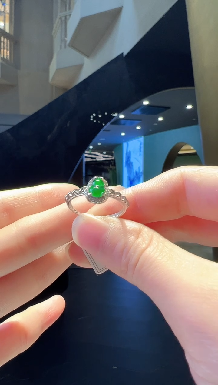 翡翠戒指银S925镶嵌11】