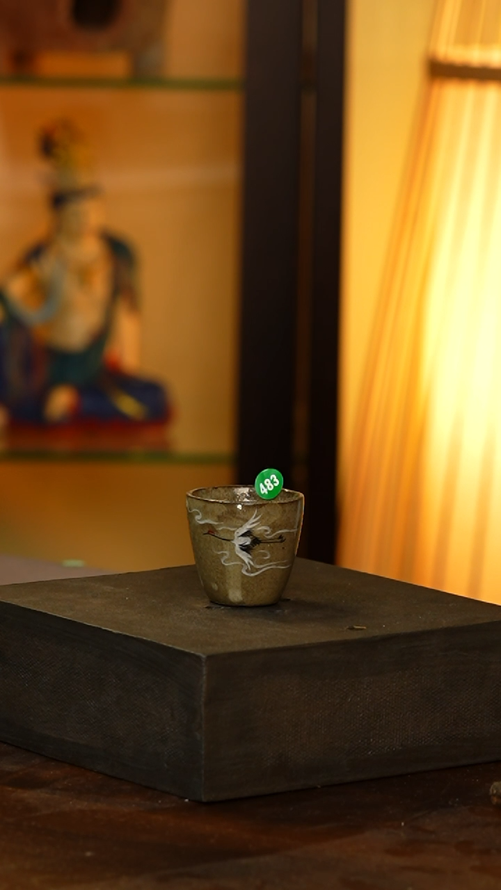 陶泥小仙鹤杯..483