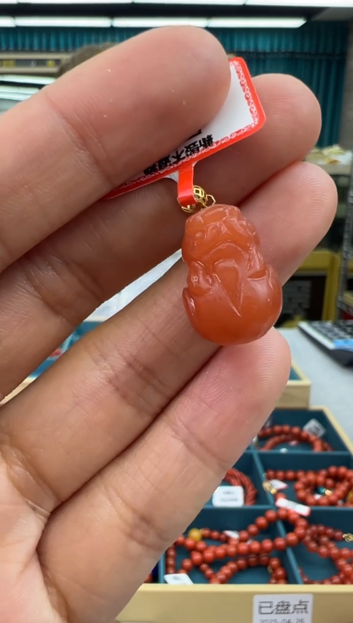 南红玛瑙未镶嵌颈饰226秒拍号