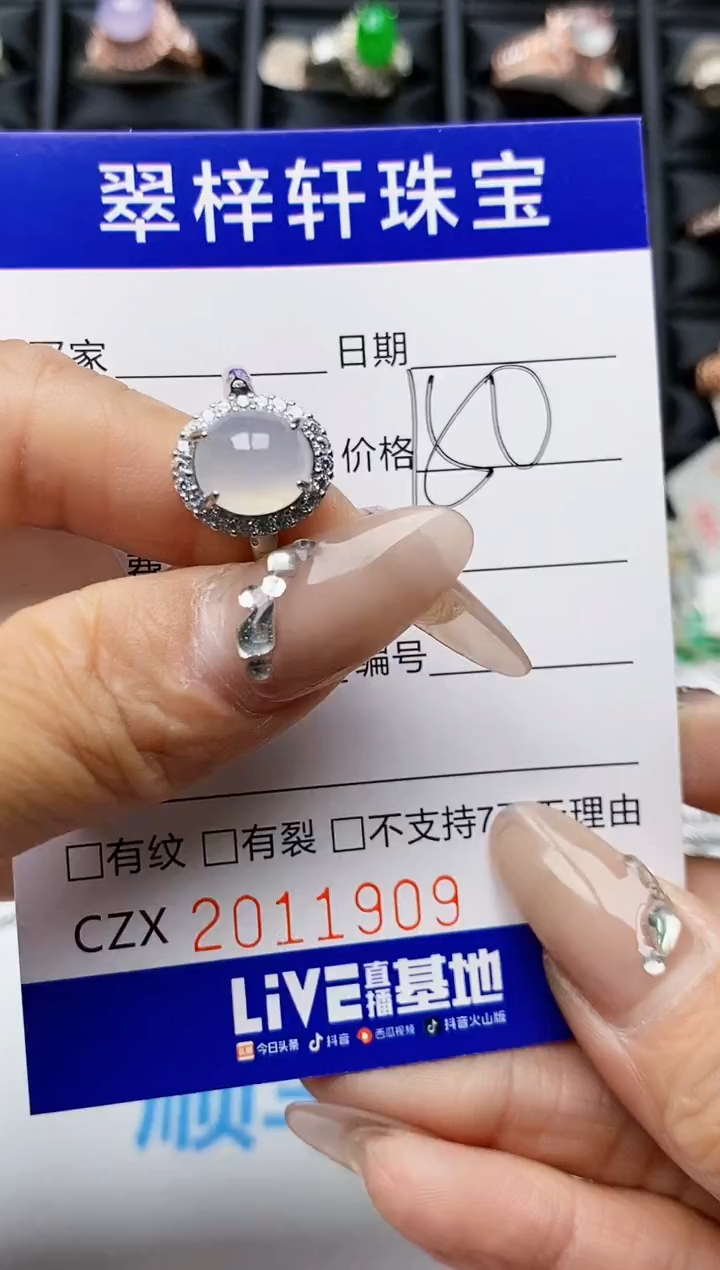 【闪购商品】翡翠戒指银S925镶嵌1909