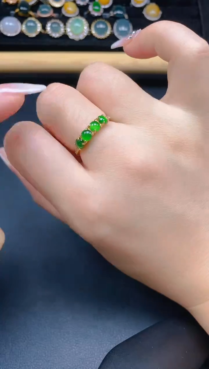 银S925镶嵌戒指翡翠14