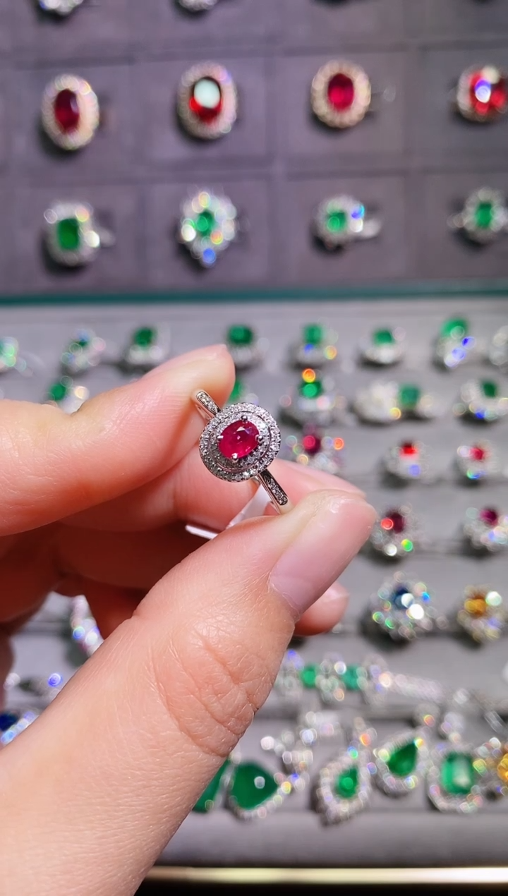 【闪购商品】红宝石18K金戒指18K金镶嵌0.5克拉