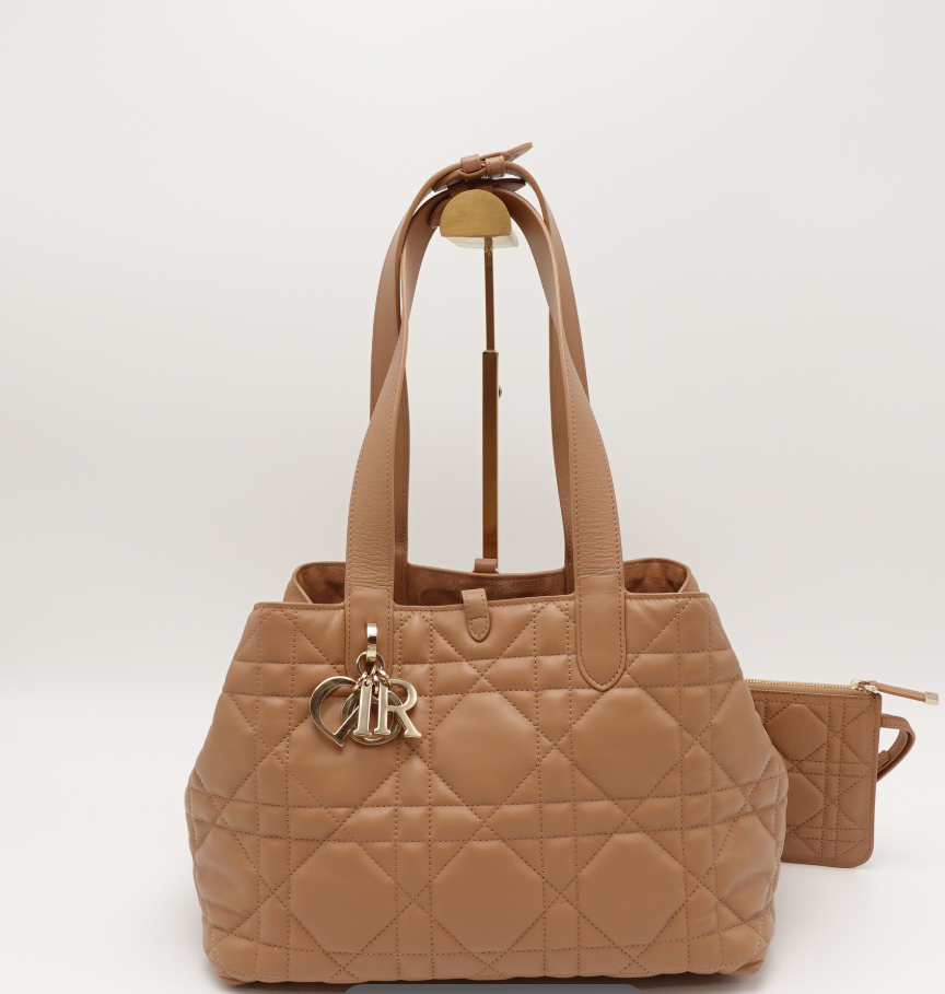 95新 DIOR/迪奥 GGS迪奥toujours购物袋中号奶茶色金扣79888658