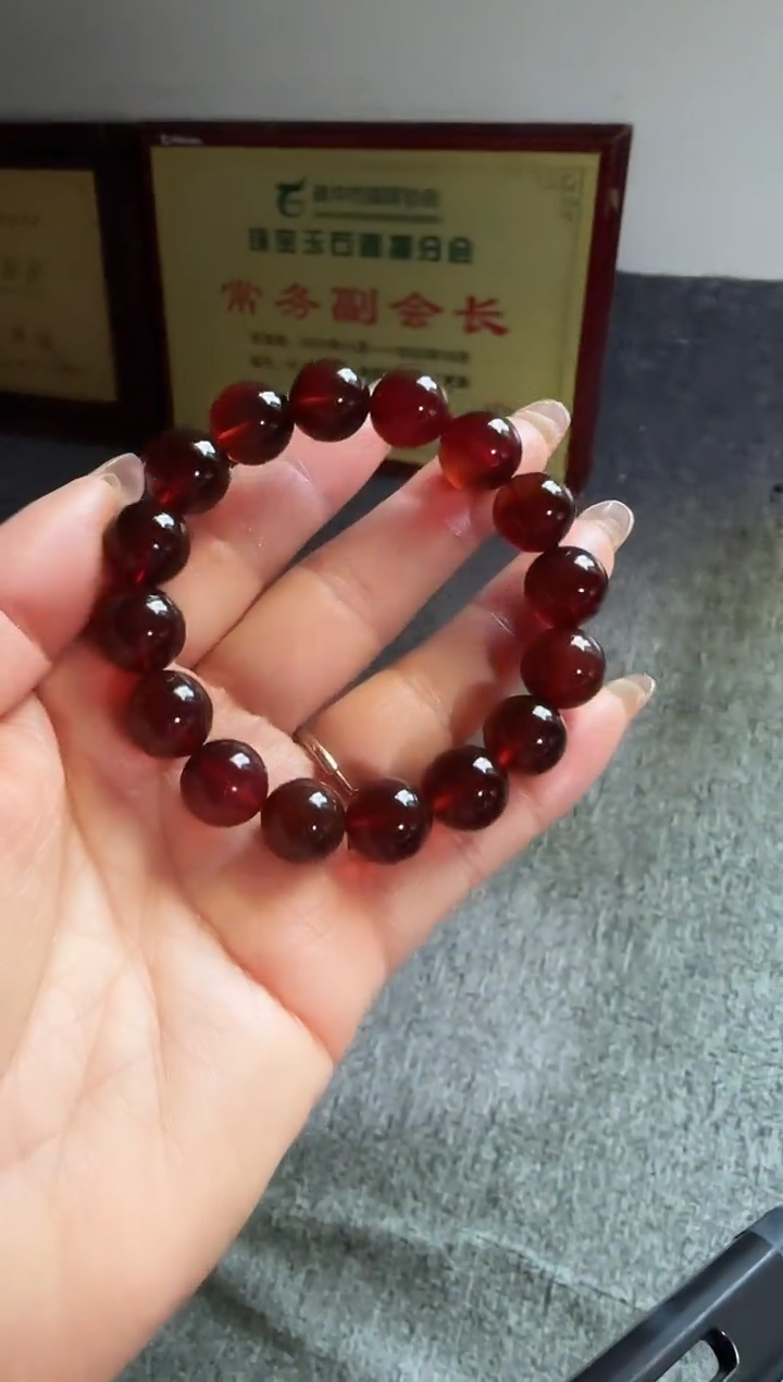 手串琥珀未镶嵌妖**兔#20缅甸琥珀血珀手串12mm