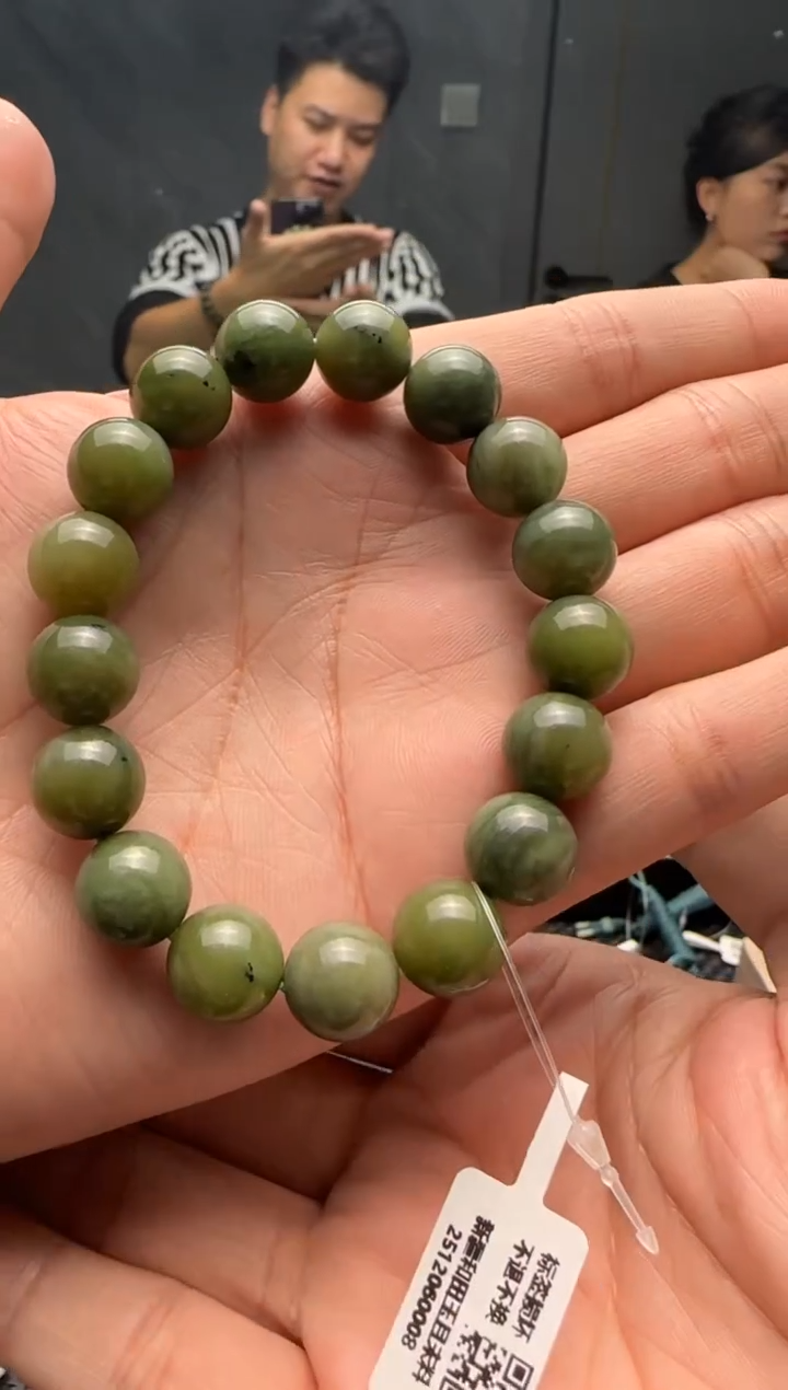未镶嵌手串和田玉黑羊洞碧玉手串卡12