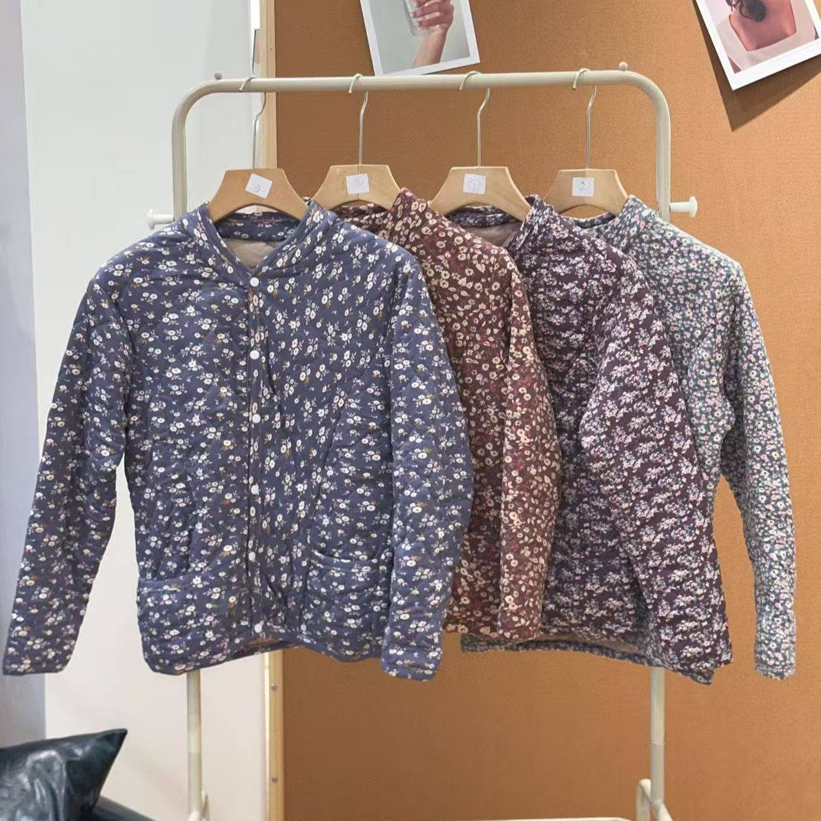 【俐32】秋冬妈妈碎花棉衣居家小棉袄保暖棉服外套