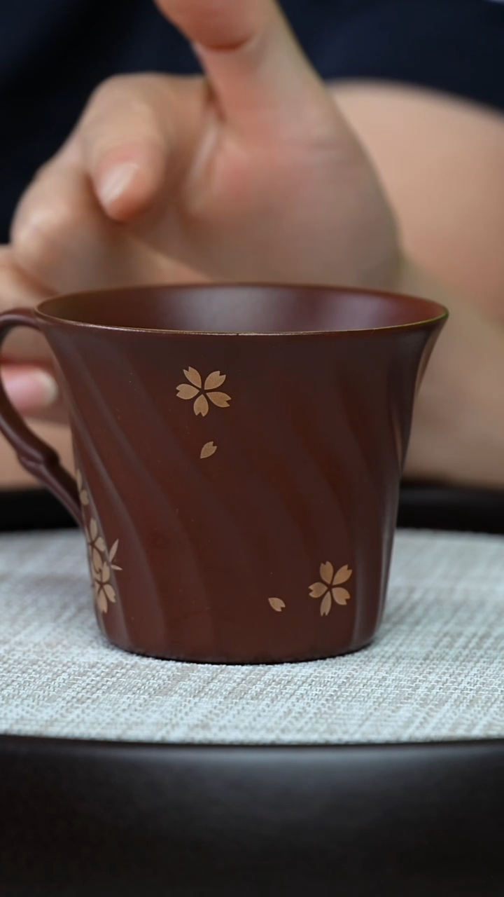 茶壶紫砂0703午直播洒金螺旋线手把杯