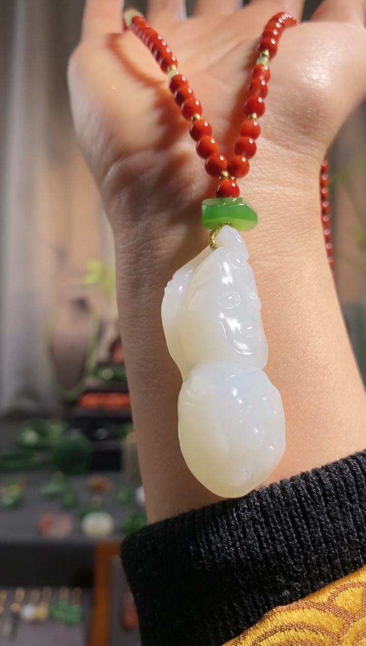 【闪购商品】和田玉颈饰未镶嵌，并蒂莲，花开并蒂，好运莲莲