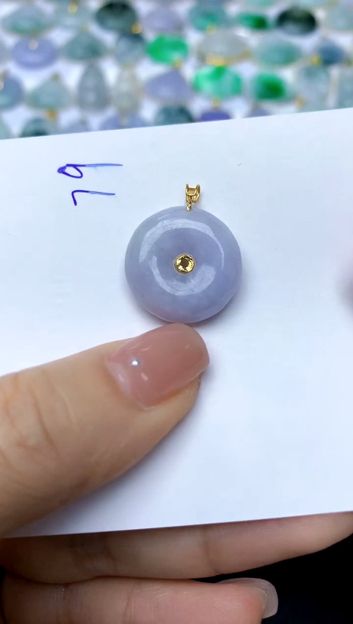 【闪购商品】翡翠颈饰18K金镶嵌79天然A货翡翠