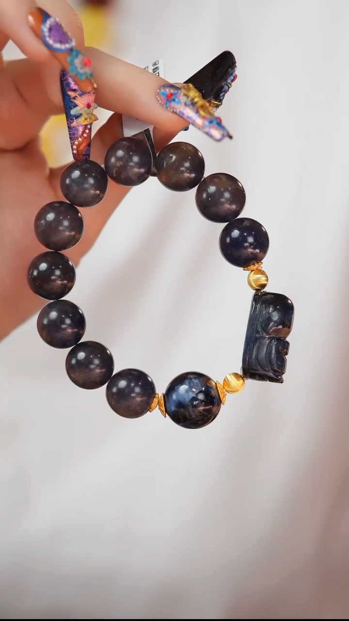 【闪购商品】堇青石手串未镶嵌E1157L 彼得貔貅堇青石手串