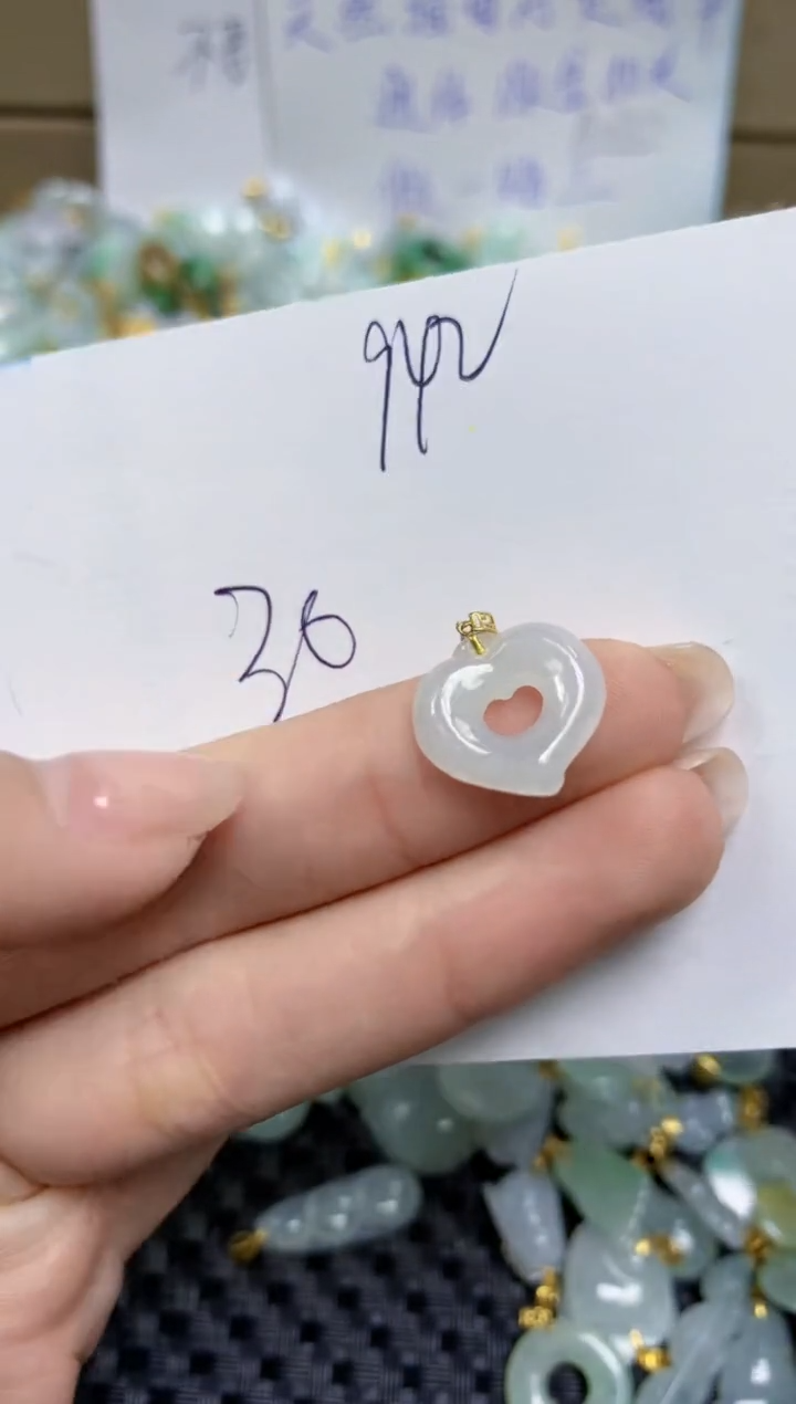 【闪购商品】翡翠颈饰18K金镶嵌天然缅甸A货翡翠