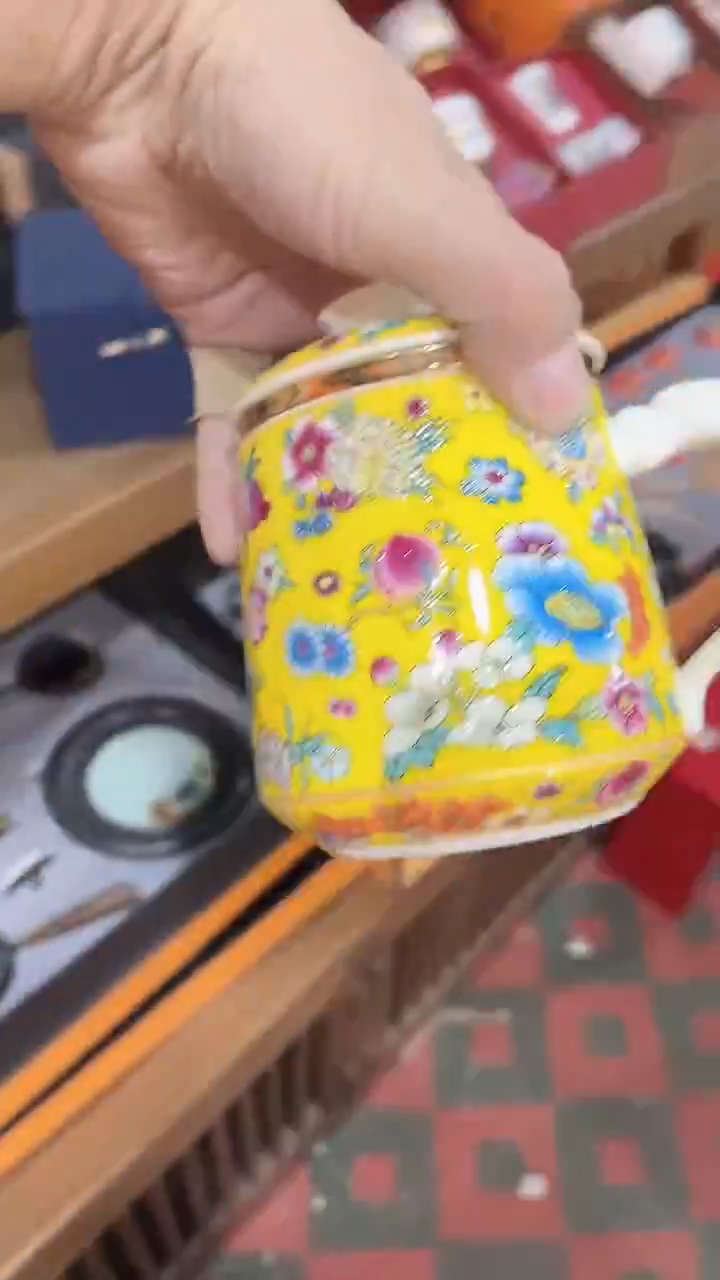 瓷片德艺茶器直播间@@办公杯   黄黄