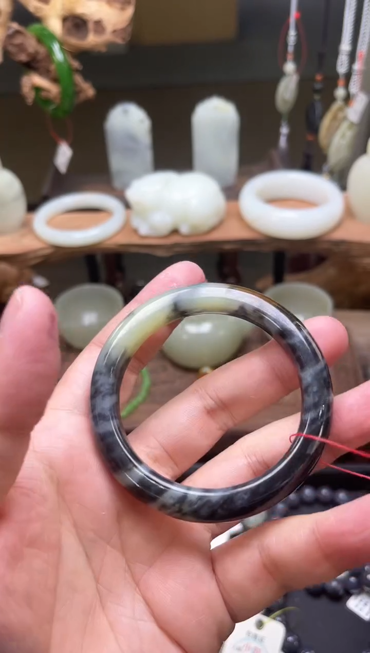 【闪购商品】和田玉手镯未镶嵌54圈若羌楼兰三色手镯9003025