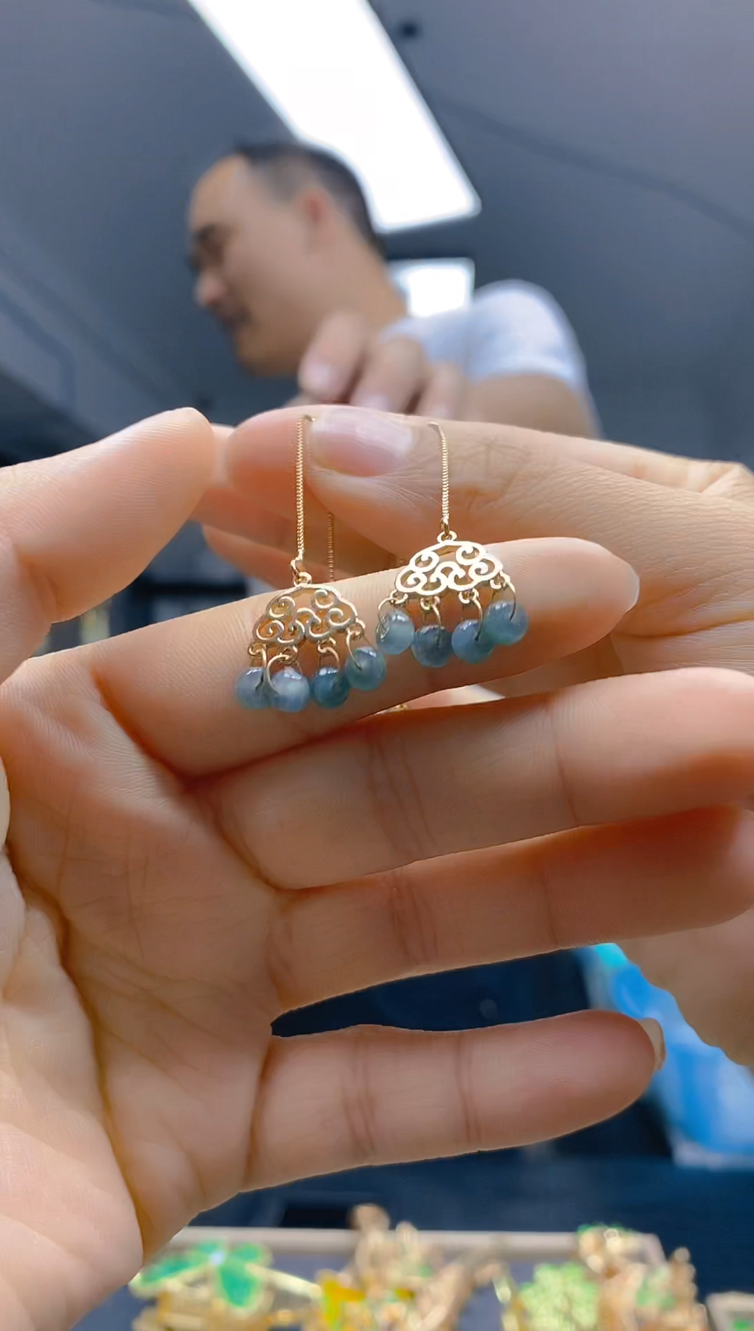 【闪购商品】翡翠耳饰合金0261翡翠耳线