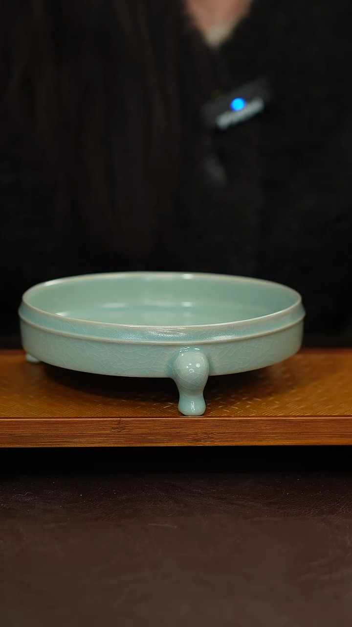 摆件陶原矿原釉汝宋汝瓷