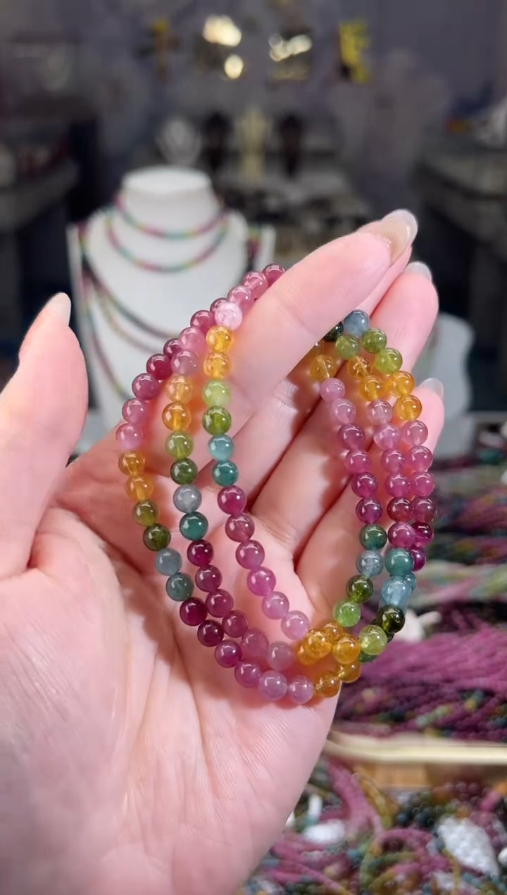 /未镶嵌碧玺5mm+碧玺多圈多样性发货