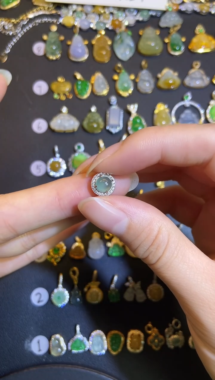 吊坠(不含链)银S925镶嵌翡翠1