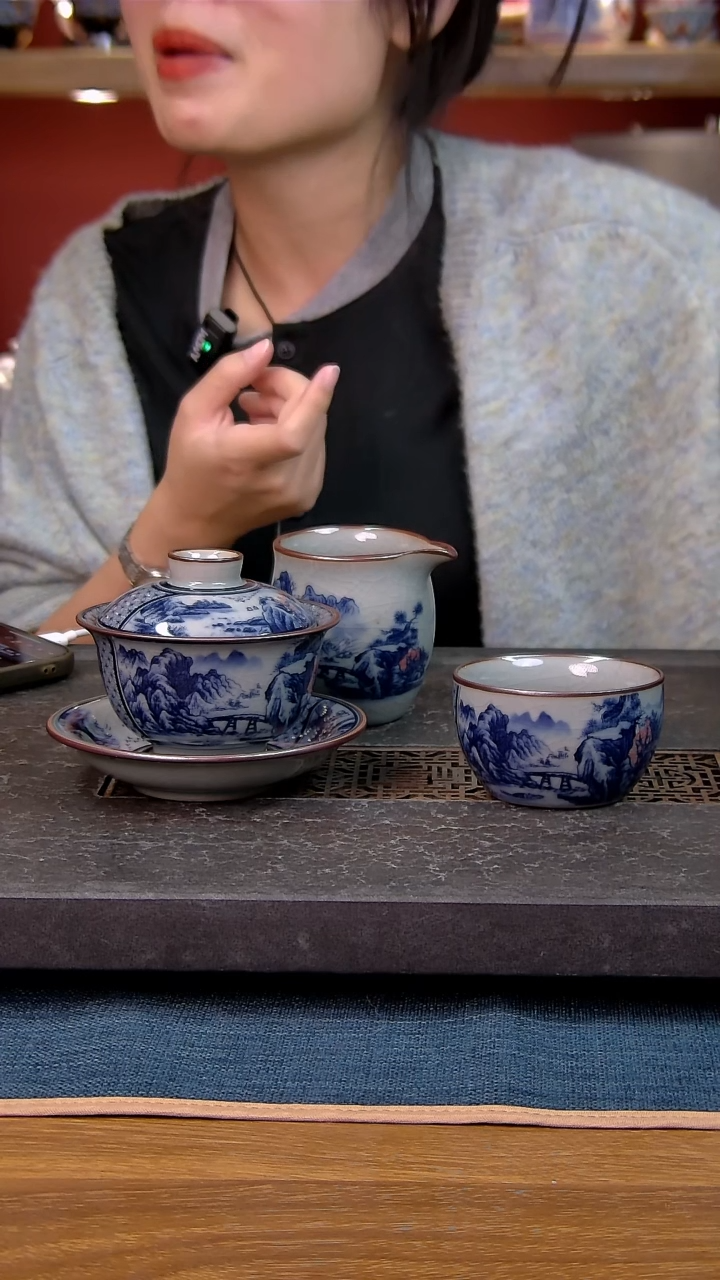 简装家用款3件套 老陶泥开片纹陶瓷茶具