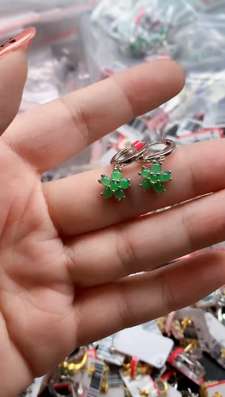 银S925镶嵌戒指翡翠天然A货缅甸翡翠