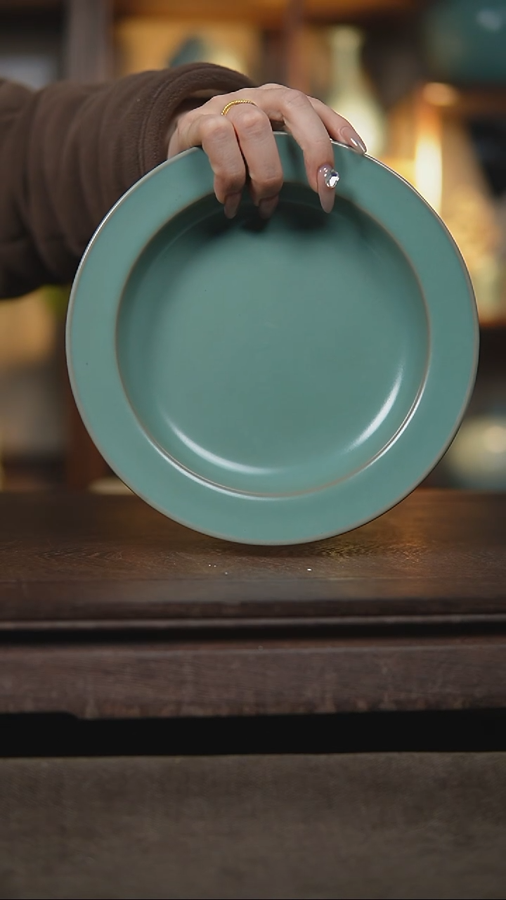 【闪购商品】杯仿古天青折沿水洗瑕