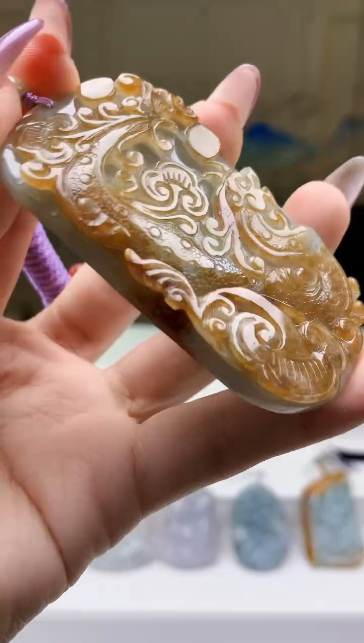 【闪购商品】定制翡翠未镶嵌5060ty-毛货挂件135