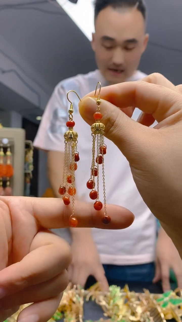 【闪购商品】翡翠耳饰合金0358翡翠耳钩