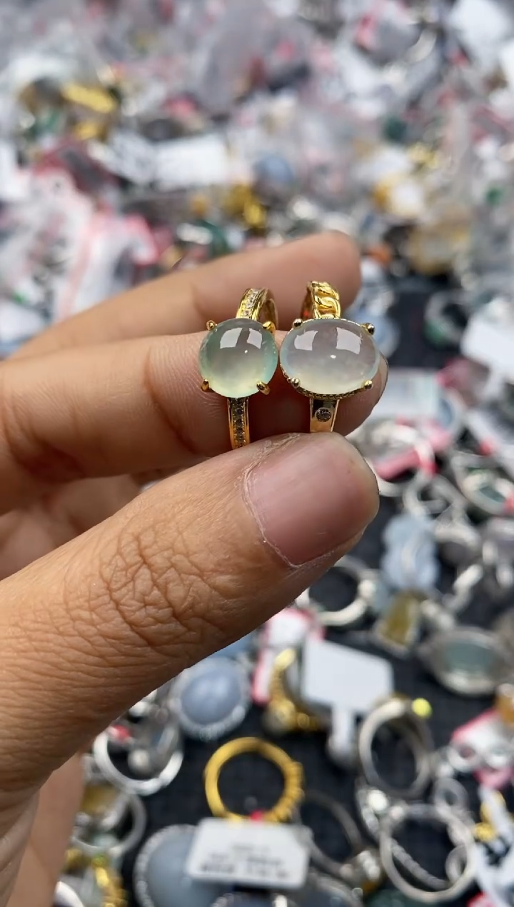 银S925镶嵌戒指翡翠7777---5