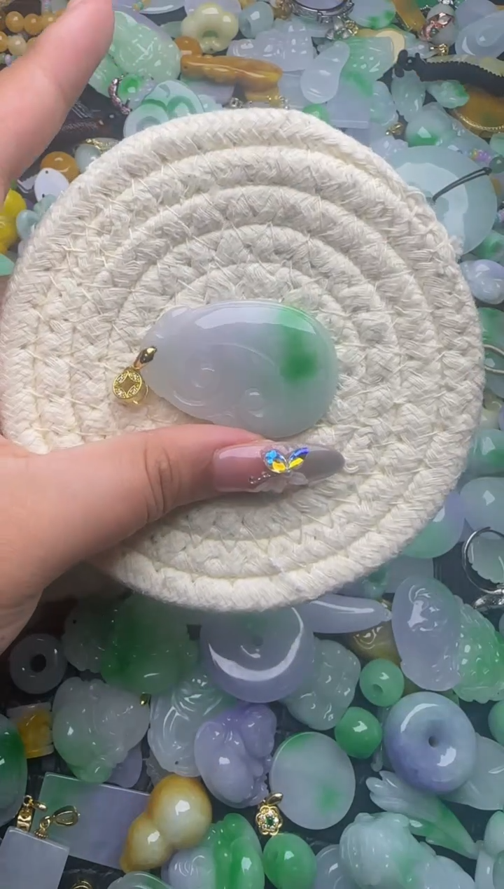 翡翠未镶嵌颈饰天然缅甸翡翠吊坠