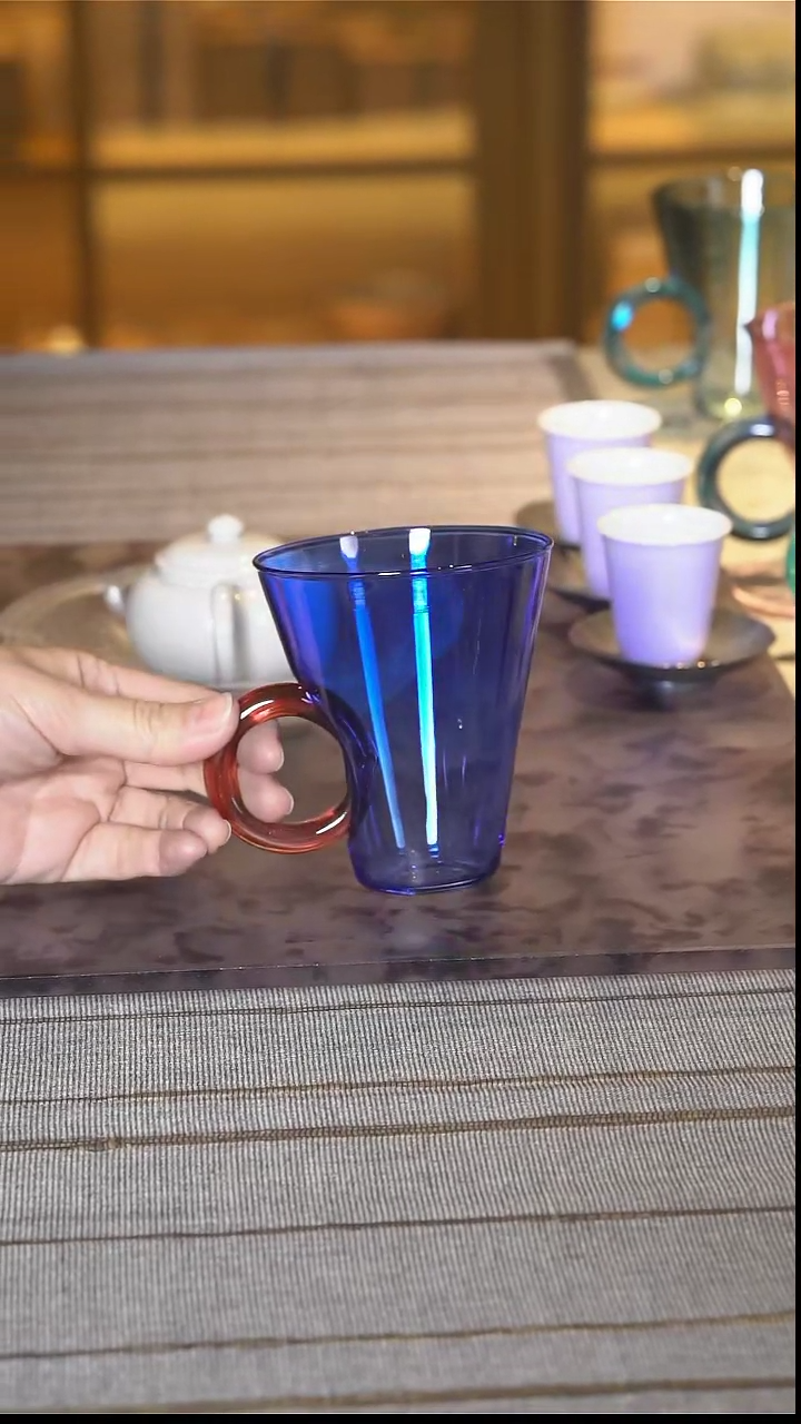 斗笠线圈杯 蓝杯红把 一个