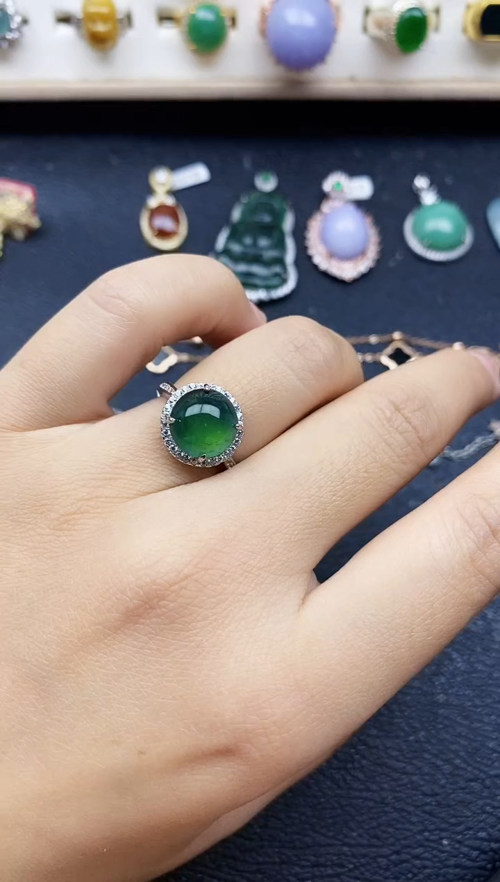 【闪购商品】翡翠戒指银S925镶嵌111111