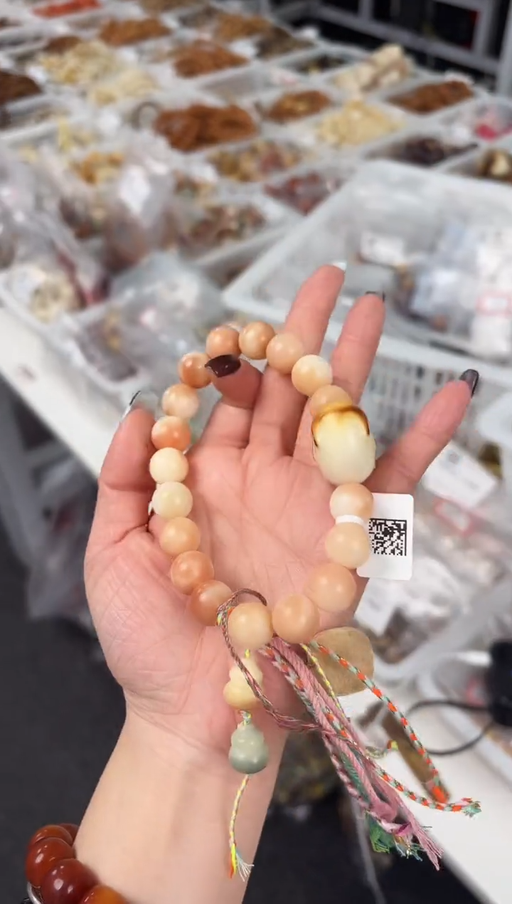 手串菩提根/象牙果禄路通12mm菩提根粉花皮圆珠手持@@CP025-1103