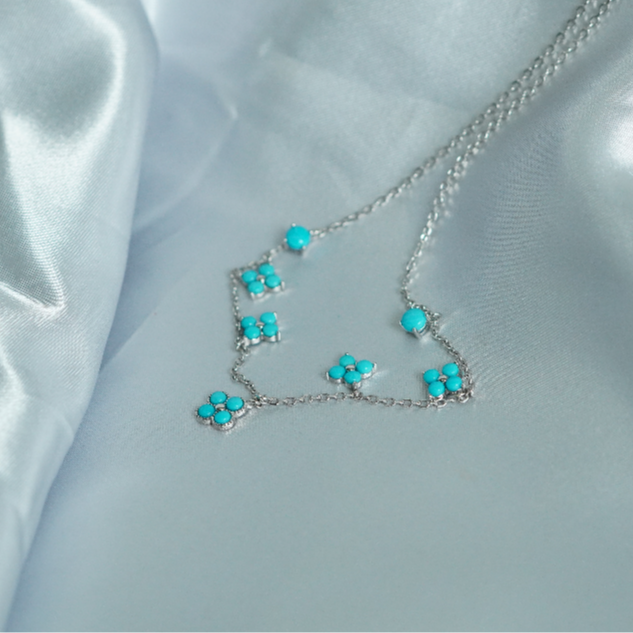 银S925绿松石项链 G113001