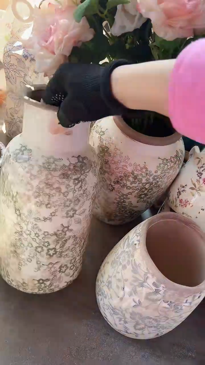 【闪购商品】陶瓷花盆高31cm内口8.5cm