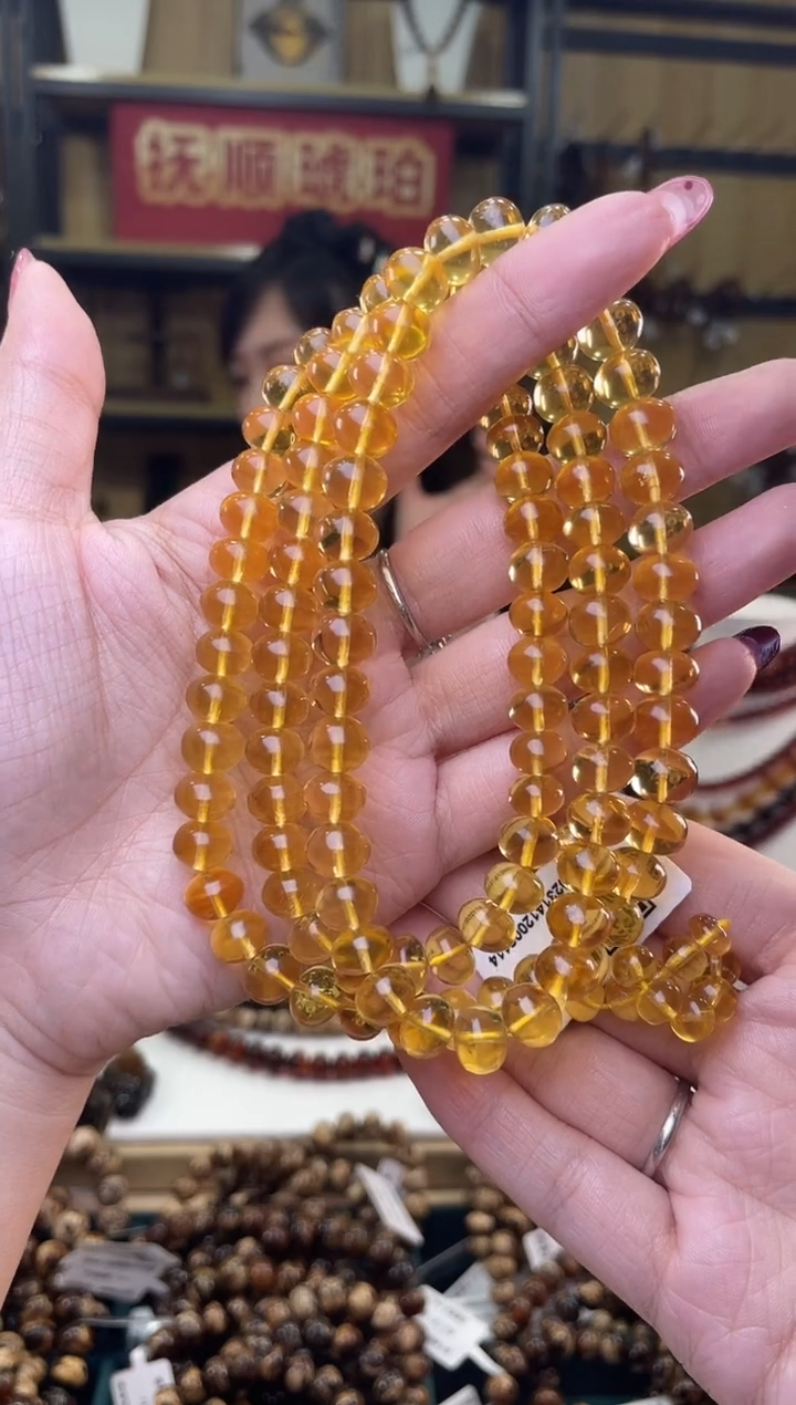 【闪购商品】琥珀裸石未镶嵌9+金珀108