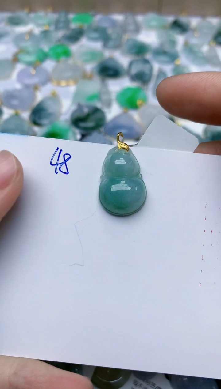 【闪购商品】翡翠颈饰18K金镶嵌天然翡翠A货    