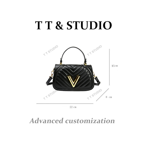 【TT Studio】SKL-5703-黑色 RAIN.CUN时尚简约斜跨轻奢女包