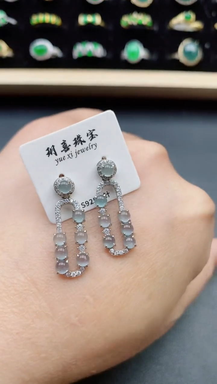 【闪购商品】翡翠银S925镶嵌戒指1321