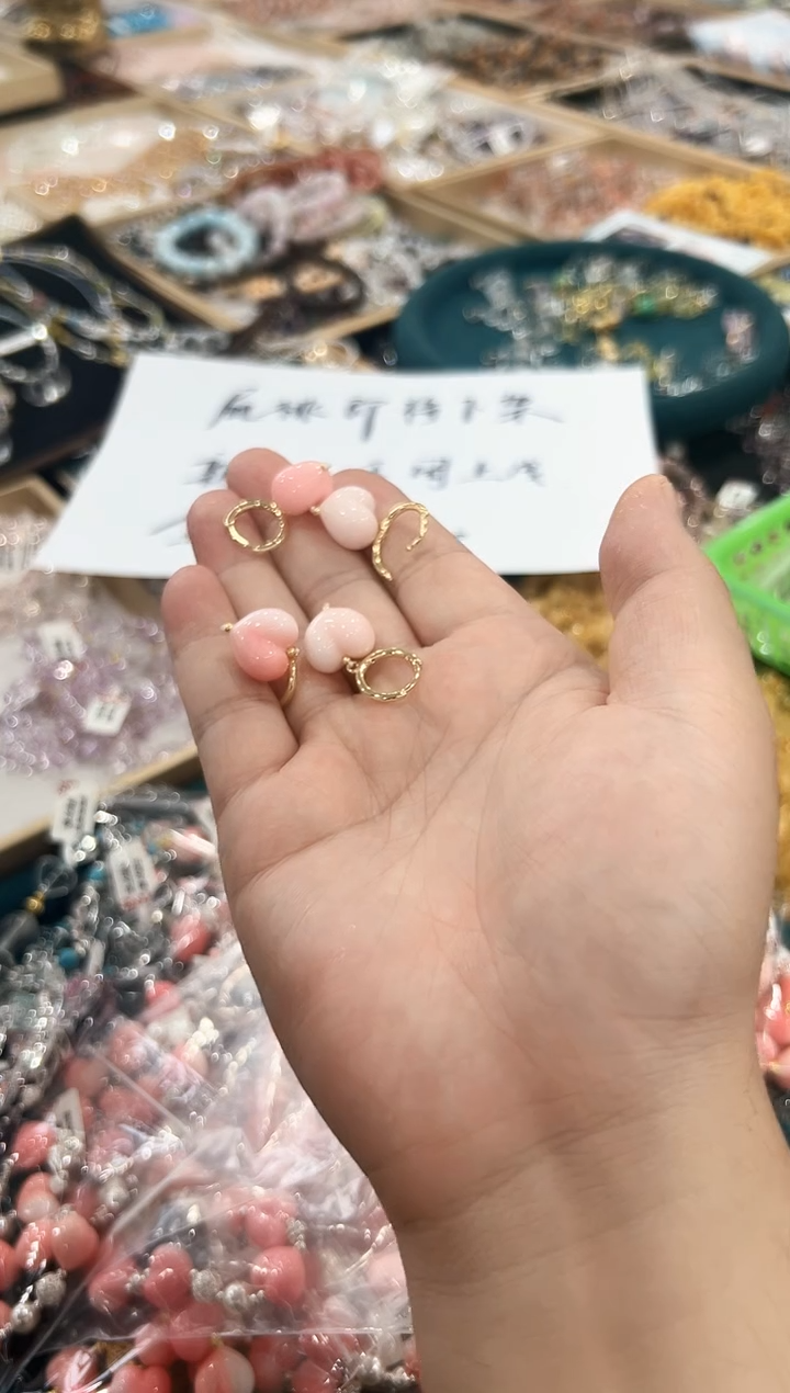 未镶嵌手链水晶女粉耳扣