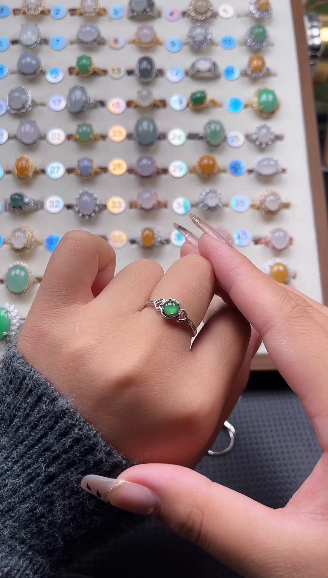 【闪购商品】翡翠戒指银S925镶嵌天然A货翡翠戒指