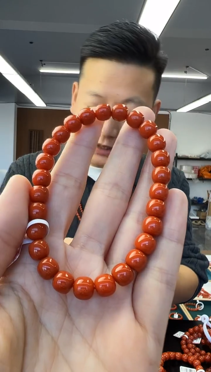 未镶嵌手链南红玛瑙A38老形珠南红手串7mm+