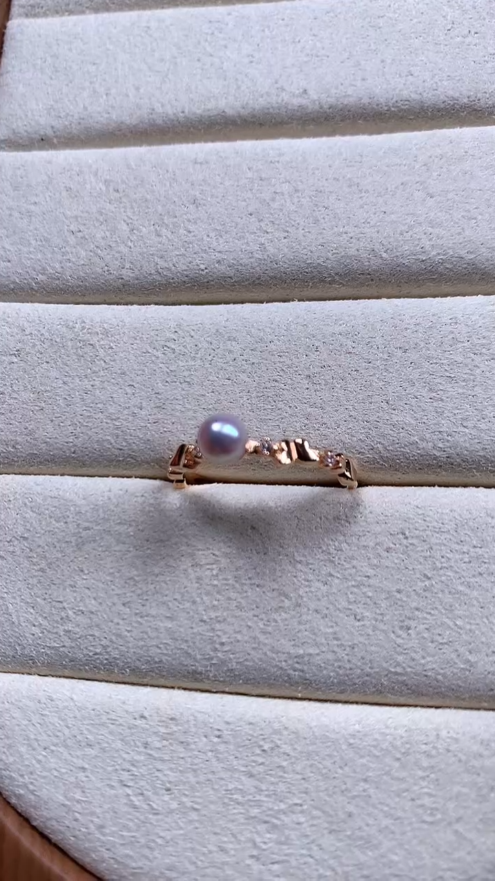 【闪购商品】海水珍珠戒指银S925镶嵌蝴蝶款珍珠戒指