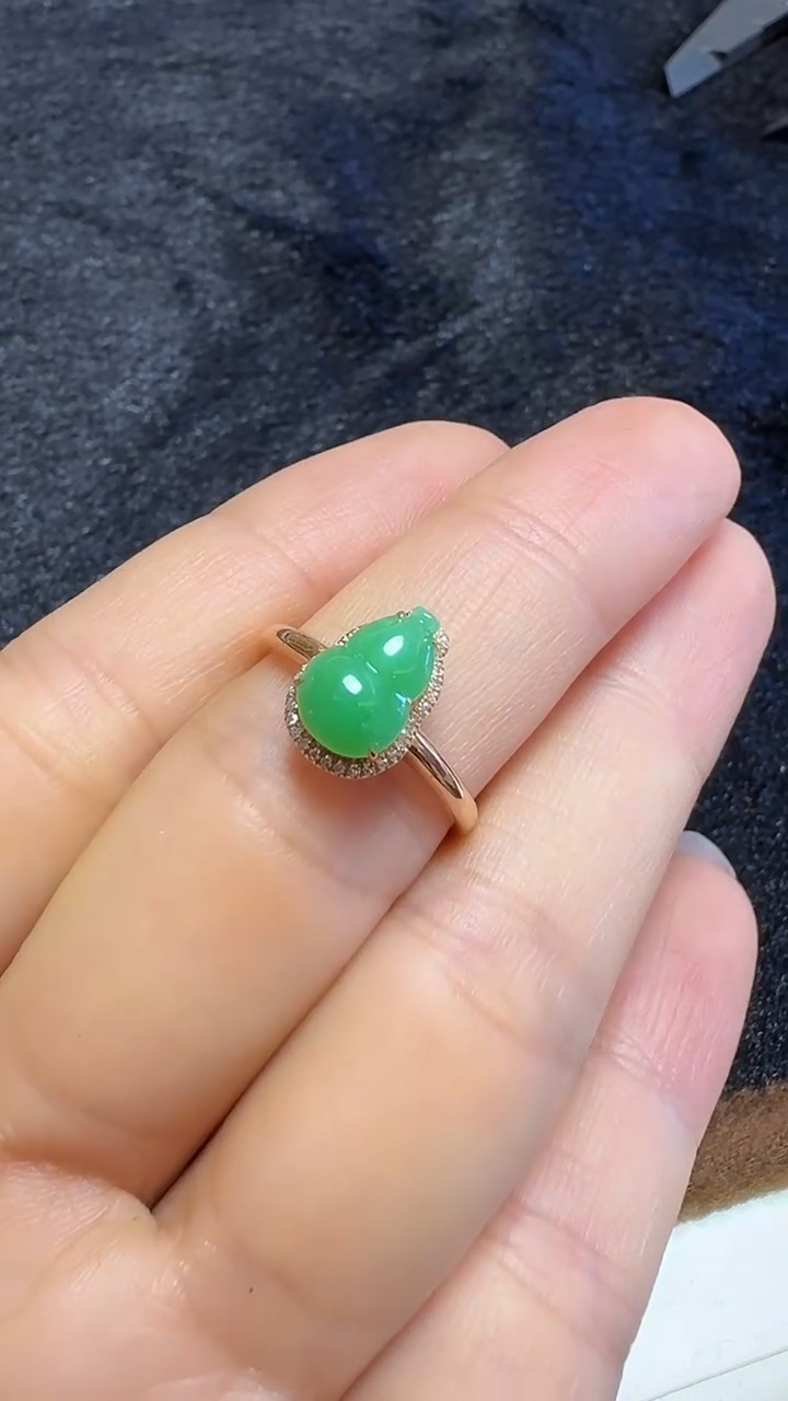 【闪购商品】翡翠戒指18K金镶嵌戒指