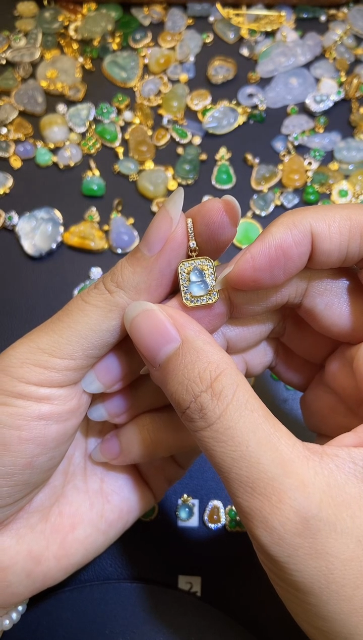 吊坠(不含链)银S925镶嵌翡翠1